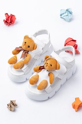 صندل سفید بچه گانه پاشنه تخت Grafen Kids - کد 939331620