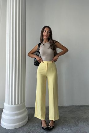 شلوار زرد زنانه بافتنی macharel jeans - کد 939378372