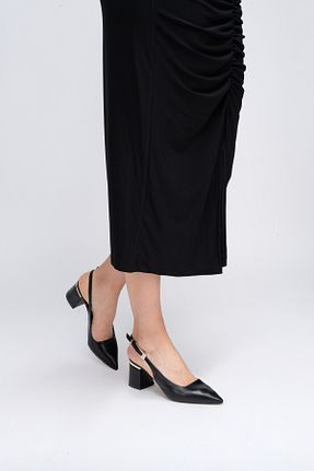 کفش پاشنه بلند کلاسیک مشکی زنانه چرم HCO - کد 939384437
