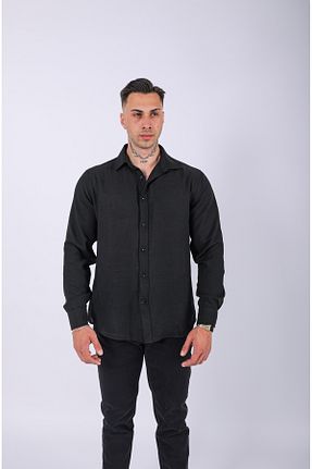 پیراهن مشکی مردانه Fitted Lescho - کد 939415079