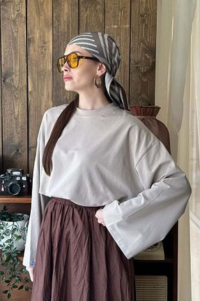 بلوز حجاب بژ زنانه رگولار ceylan otantik - کد 939417329