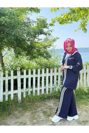 ست گرمکن حجاب سرمه ای زنانه رگولار ButikKardelen - کد 937900239