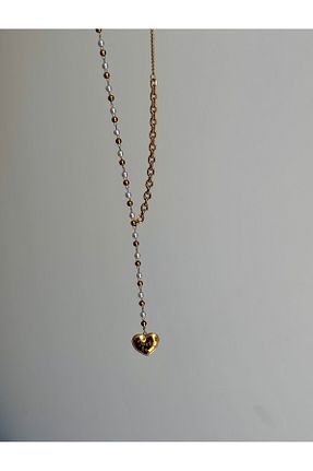 گردنبند استیل ( فولاد ) زرد زنانه استیل (فولاد) LEROSY CO - کد 938459550