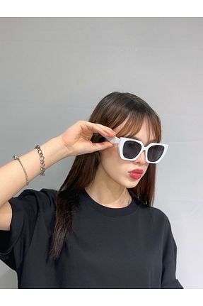 عینک آفتابی سفید زنانه 52 ZELİOR - کد 939424361