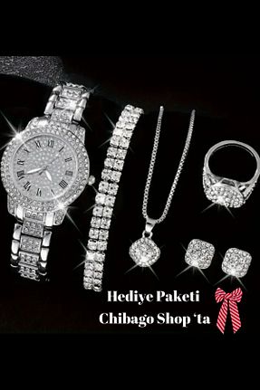 ست ساعت مچی زنانه استل (فولاد) Chibago - کد 848909215