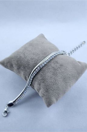 دستبند استیل (فولاد) طوسی زنانه استیل ضد زنگ Osha Aksesuar - کد 939443908