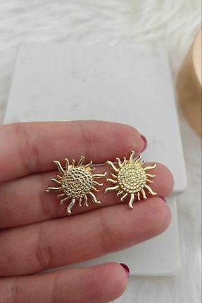 گوشواره جواهر زرد روکش طلا KYOLA DESİGN - کد 939453900