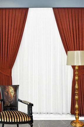 پرده زمینه نارنجی پلی استر Wowlays Home - کد 67123738