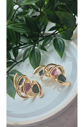گوشواره استیل (فولاد) زرد زنانه استیل (فولاد) studio shine - کد 939464685