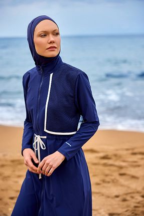 مایو حجاب سرمه ای زنانه ساده Marina - کد 939472437