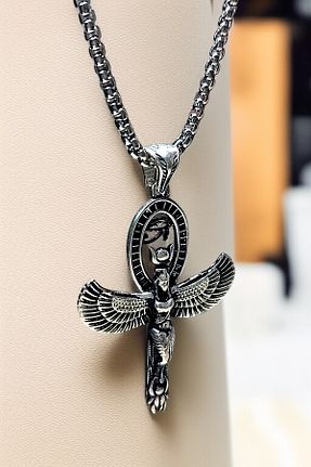گردنبند استیل ( فولاد ) سفید مردانه روکش نقره AK STORE SİLVER - کد 939511032