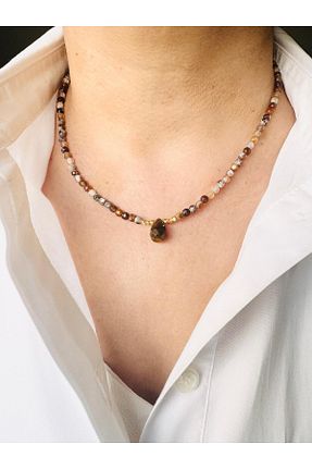 گردنبند جواهر قهوه ای زنانه سنگ طبیعی DEVİ fashion - کد 860204838