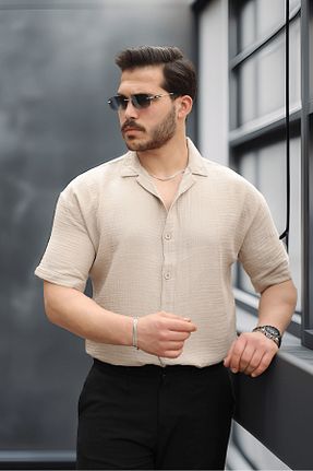 پیراهن بژ مردانه اورسایز Valiberta - کد 917664527