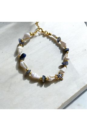 دستبند جواهر آبی زنانه سنگ طبیعی NUESSA - کد 939530246