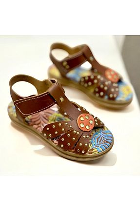 صندل قهوه ای بچه گانه چرم مصنوعی Görkem bebe ayakkabı ve tekstil - کد 939547576