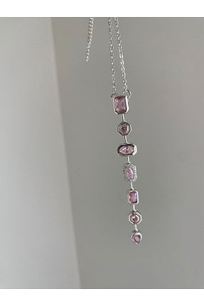 گردنبند جواهر طوسی زنانه استیل ضد زنگ Vadısh store - کد 939328280