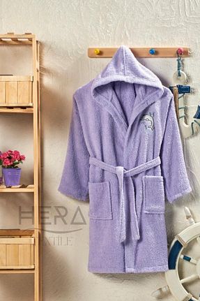 حوله پالتوئی نوزاد و کودک بنفش بچه گانه پنبه ای Hera - کد 320029754