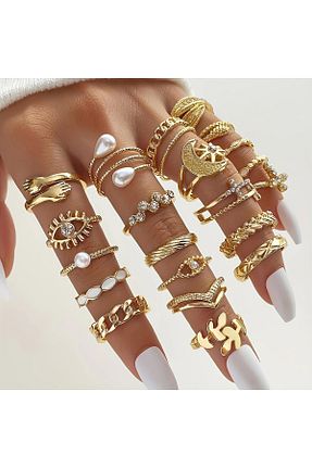 انگشتر استیل (فولاد) زرد زنانه پوشش لاکی Perry Accesories - کد 939571833