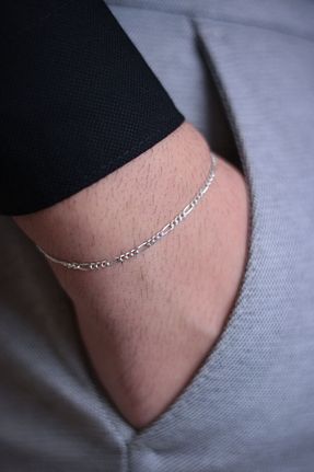 دستبند نقره طوسی مردانه 925 عیار Kiriş Gümüş - کد 939603631