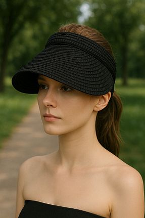 کلاه مشکی زنانه حصیر LAGRANZE - کد 939610179