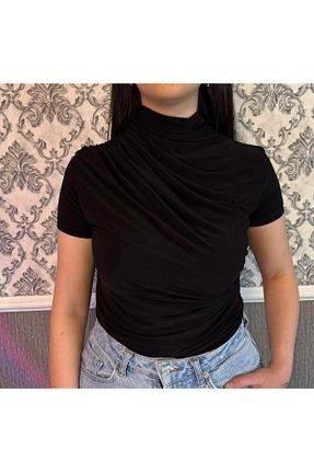 بلوز مشکی زنانه ساده LASVİKA - کد 939629017