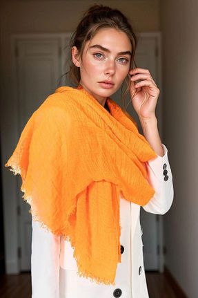 شال نارنجی زنانه پلی استر bacc - کد 939638013