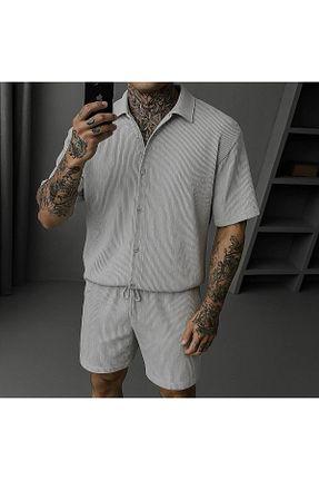 ست بالاتنه و پائین تنه طوسی مردانه بافتنی tetramoda - کد 939654679