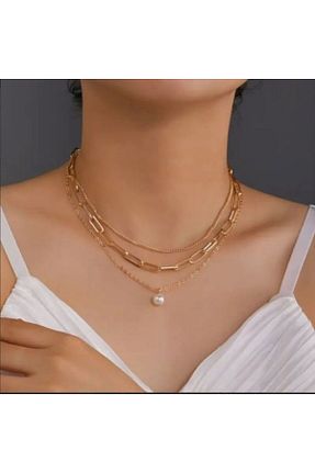 گردنبند جواهر متالیک زنانه مروارید HISCOSMETIC - کد 939646782