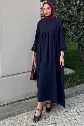 لباس حجاب سرمه ای زنانه اورسایز Tesettür Diyarı - کد 939645699