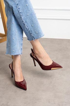 کفش مجلسی زرشکی زنانه پاشنه ضخیم kalyoncu moda - کد 939724482