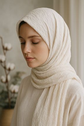 شال سفید زنانه پنبه ای Rell Home - کد 930245593