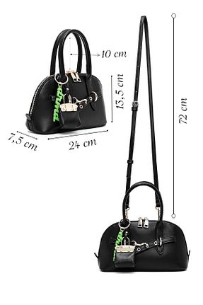 کیف دوشی مشکی زنانه چرم مصنوعی Derimod - کد 939683793