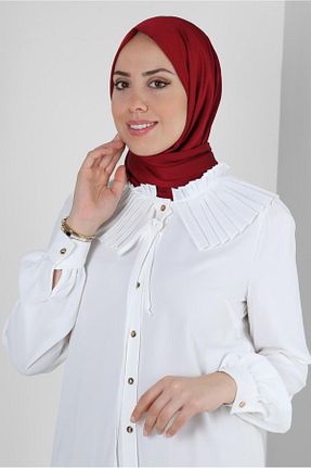 شال زرشکی زنانه پلی استر Alvina - کد 804943660