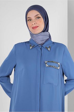 روسری سرمه ای پلی استر Alvina - کد 799159697