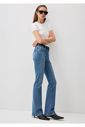 شلوار جین آبی زنانه پاچه اسپانیولی Mavi - کد 895043285