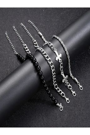 دستبند جواهر طوسی مردانه منجق MK AKSESUAR - کد 939719533