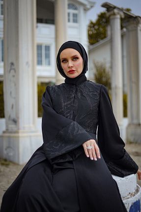 کلاه و ابایا مشکی زنانه پنبه ای HARİKA WEAR - کد 748919649
