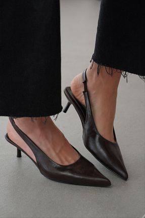 کفش مجلسی قهوه ای زنانه پاشنه نازک selinshoes - کد 939732394