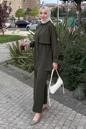 ست بالاتنه و پائین تنه خاکی زنانه بافتنی Tesettür Diyarı - کد 939759136