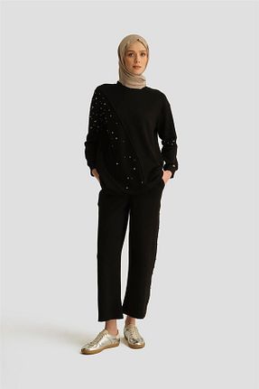 کت و شلوار مشکی زنانه یقه پرستوئی Armine - کد 939867059