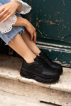 کفش اسنیکر مشکی زنانه چرم اصل Ayax - کد 939783685