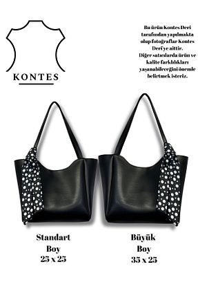 کیف دوشی مشکی زنانه چرم مصنوعی Kontes - کد 862917520