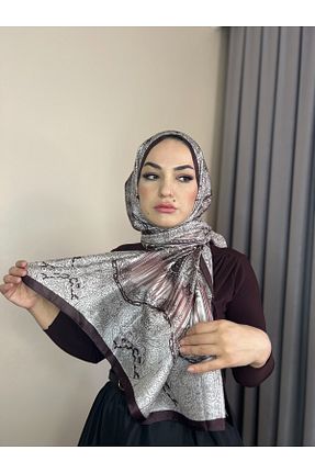 شال قهوه ای زنانه پنبه ای NEDEFİT - کد 939790013