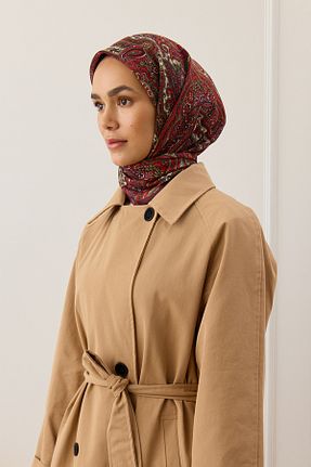 روسری زرشکی پنبه ای Qef - کد 867083040