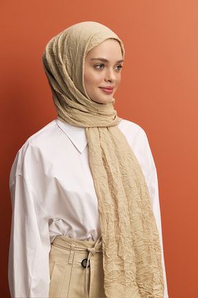 شال قهوه ای زنانه پنبه ای Qef - کد 844766243