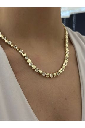 گردنبند استیل ( فولاد ) طلائی زنانه استیل (فولاد) MyladyAccessoriess - کد 939820330