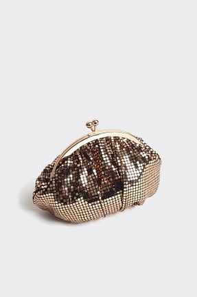 کیف مجلسی طلائی زنانه چرم لاکی Berlesi - کد 939837782