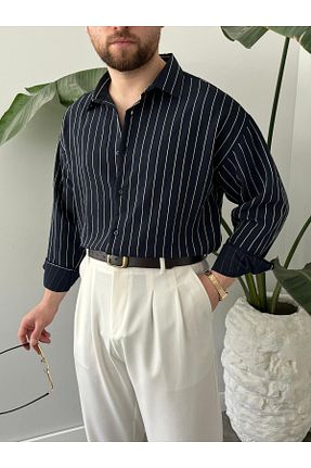 پیراهن سرمه ای زنانه اورسایز HAWKKİNG - کد 939325106
