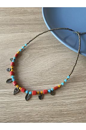 گردنبند جواهر رنگی زنانه منجق dela otantik - کد 939852106