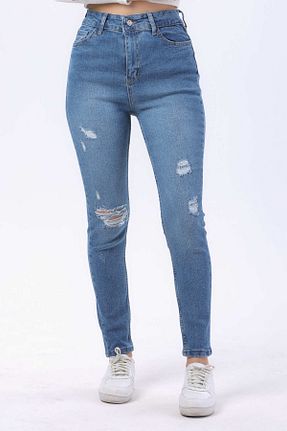 شلوار آبی زنانه پلی استر TOFİSA - کد 792881626